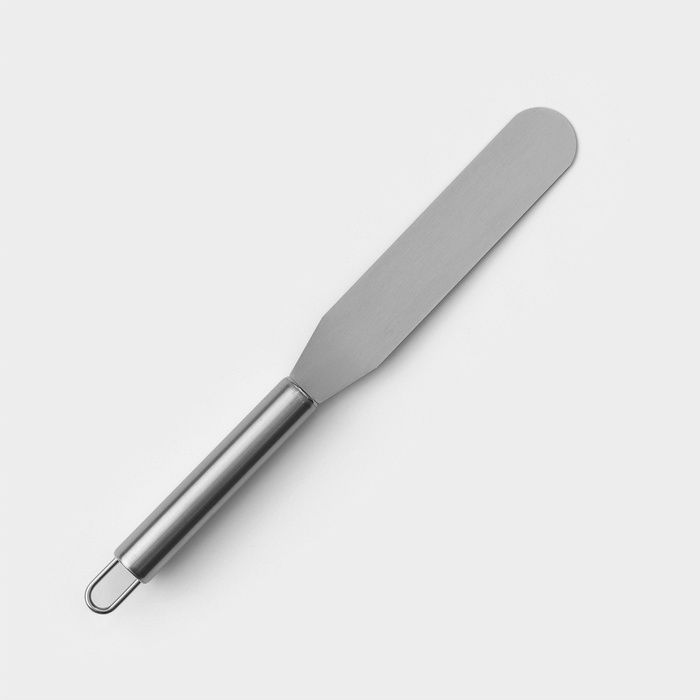 Кондитерская лопатка - палетка прямая Доляна, 27×3 см, рабочая часть 15 см, серебристая