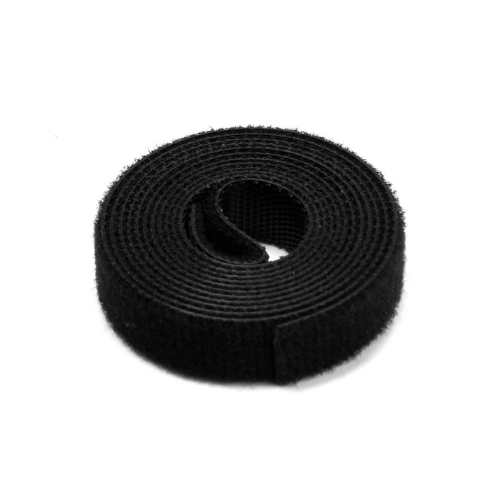 Лента-липучка для проводов 1000×10×1.5 мм ТУНДРА, чёрная, 1 шт.