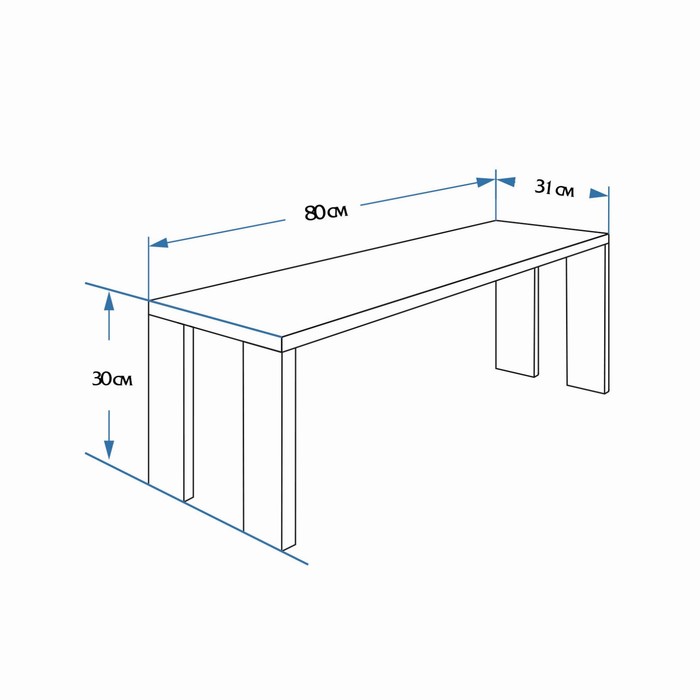 Лавка деревянная, 80×31×30 см, фигурная, липа, «Добропаровъ»
