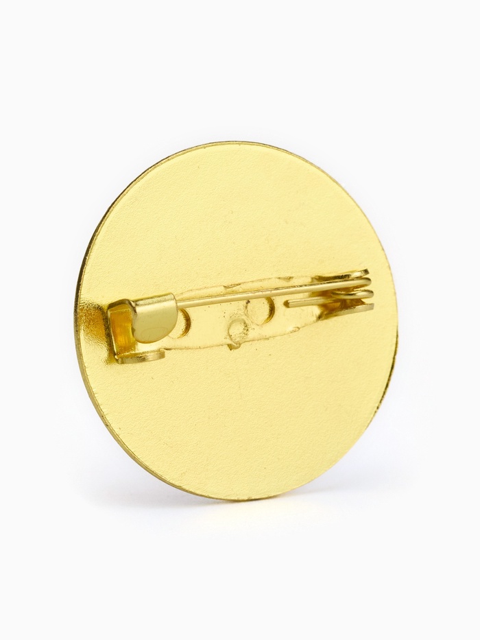 Значок круглый «9 мая», 2.5 см, цветной в золоте