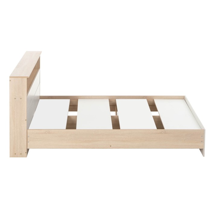 Кровать двуспальная «Клик Мебель. Бася - 1», 1400×2000 мм, цвет дуб сонома/ясень анкор светлый