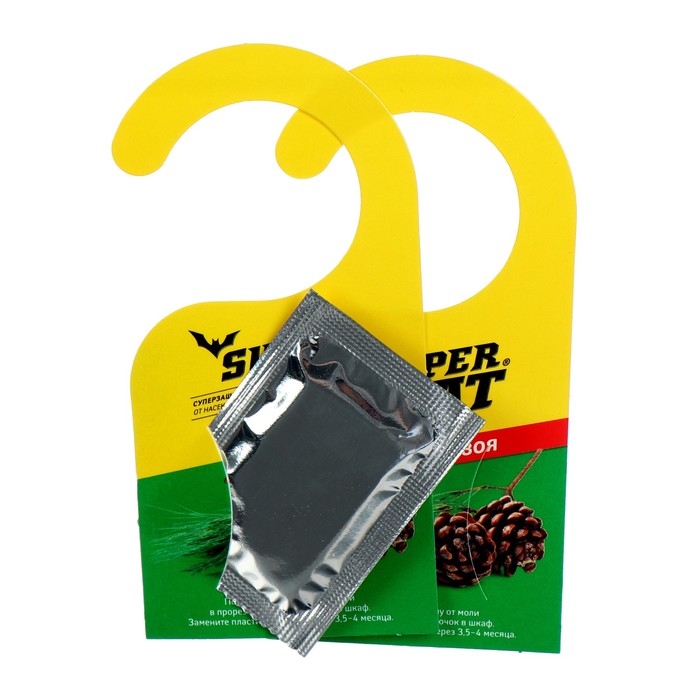 Пластины от моли SuperBAT, хвоя, 9 шт. + 2 крючка