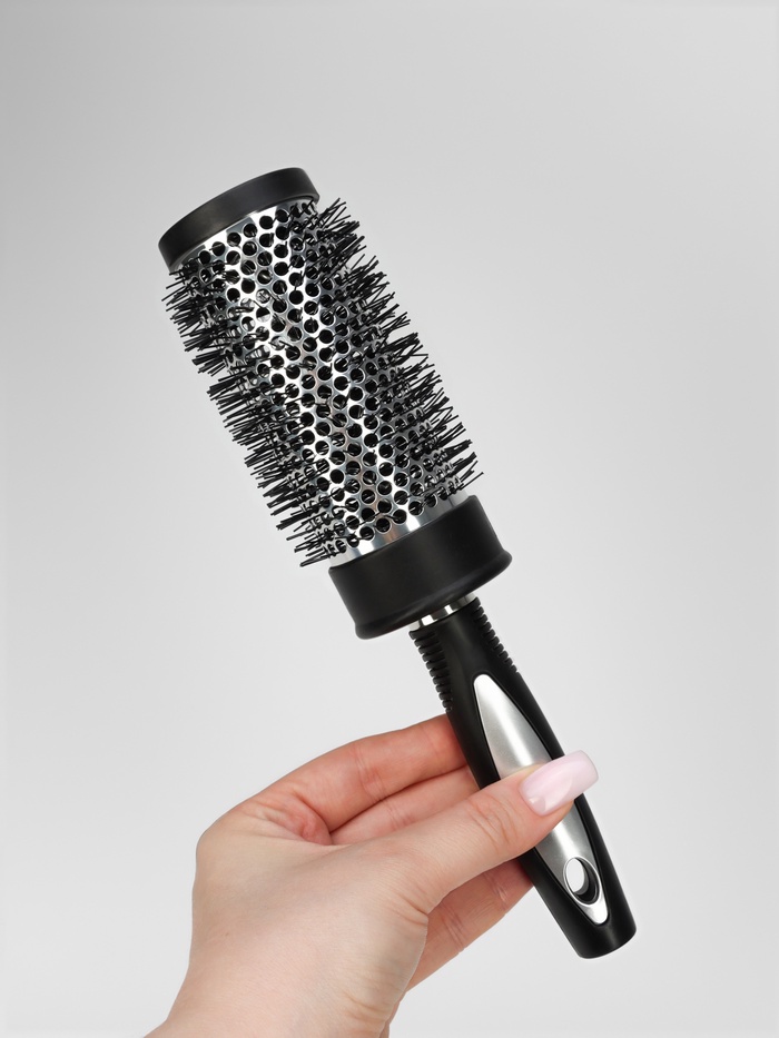 Брашинг для волос, продуваемый, d=45/55 мм, 24 см, чёрный