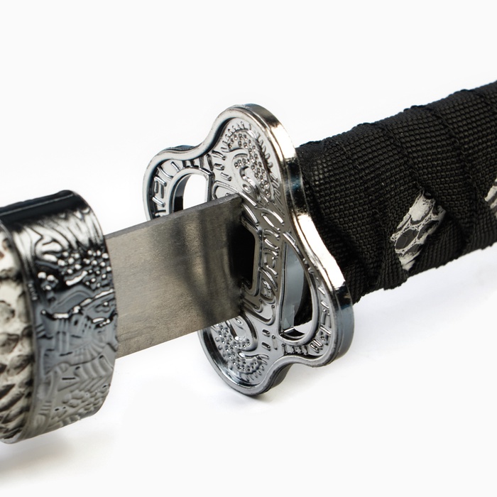 Макет оружия «Сувенирная катана. Премиум», на подставке, серые ножны под змеиную кожу, 89 см