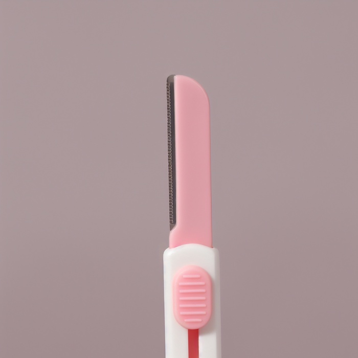 Бритва для коррекции бровей, с регулятором, белая, розовая