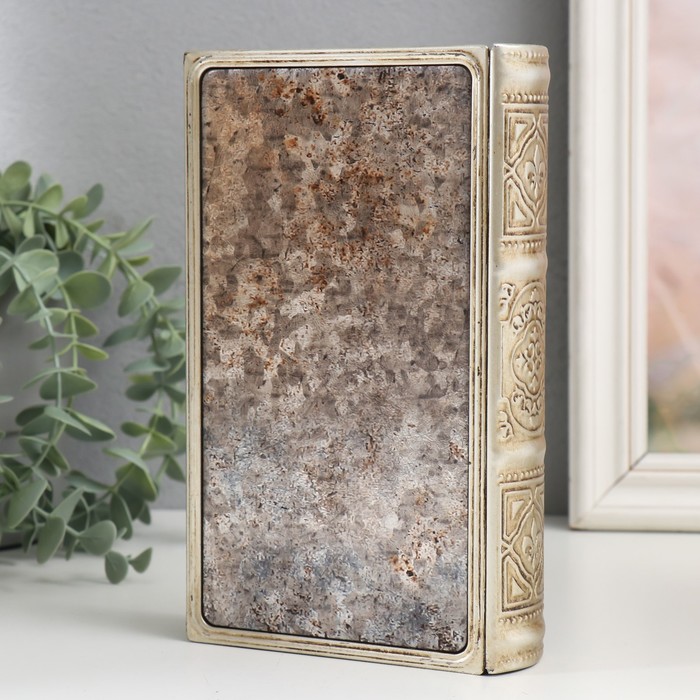 Шкатулка - книга «Бутон розы», металл, искусственная кожа, 20×12×4 см