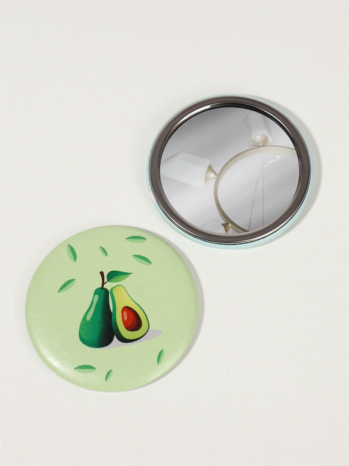 Зеркало карманное «Авокадо», d=7.5 см, рисунок МИКС