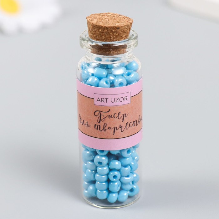 Бисер 6/0 в бутылочке «Сизый», 20 г, керамический блеск, 6×2×2 см