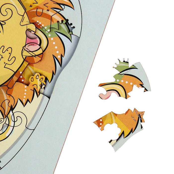 Деревянный пазл «Лев фотограф» S