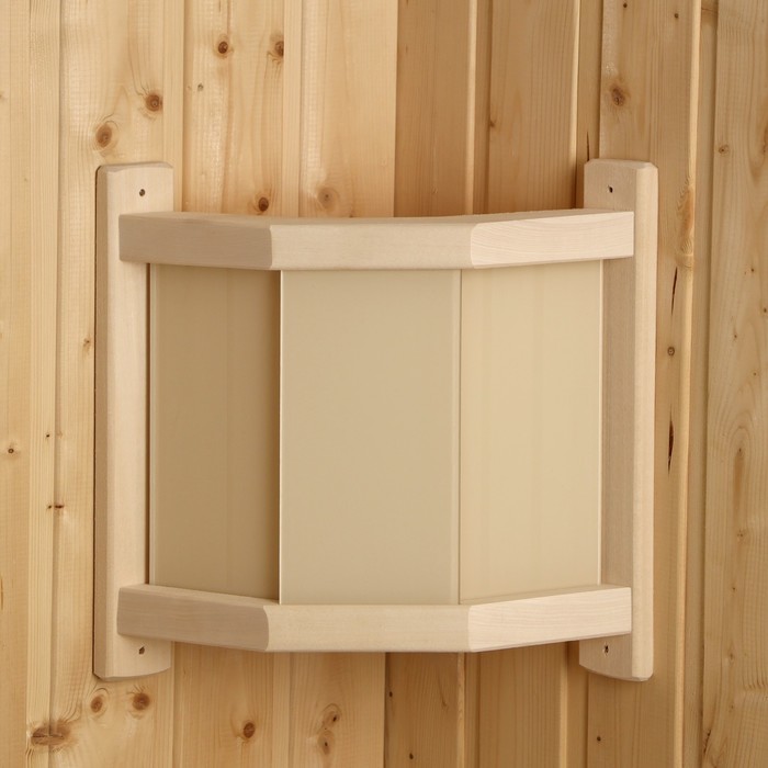 Абажур для бани и сауны «Фонарь», липа, 29.5×33.5×12.5 см, настенный, угловой, «Добропаровъ»