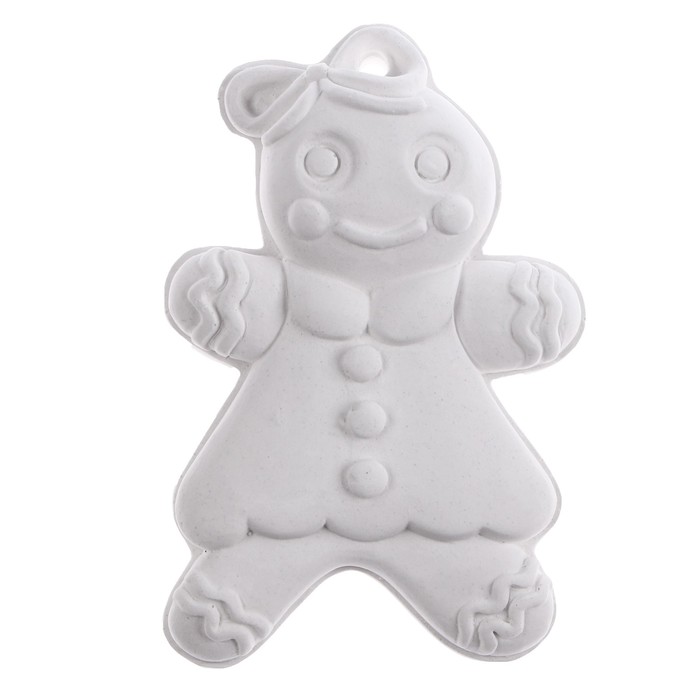 Ёлочная игрушка под раскраску «Печенька» с подвесом, кисть