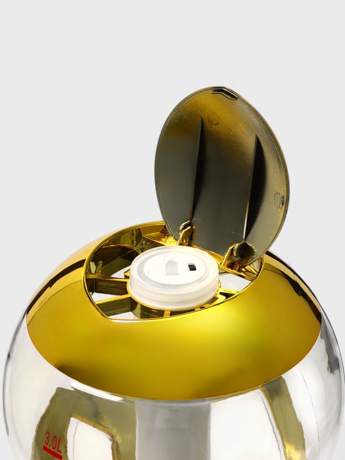 Башня пивная «Шар», колба 3 л, ёмкость для льда, подсветка, пластик, золотистая