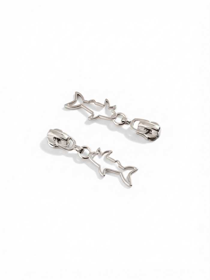 Бегунок для металлической молнии, №3, «Акула», 10 шт., цвет никель