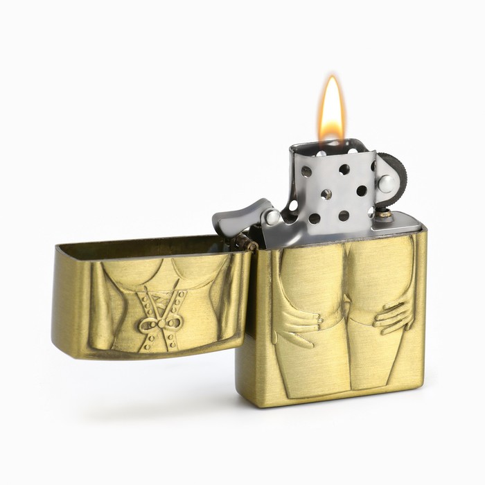 Зажигалка бензиновая «Девушка», металлическая, 5.5×3.5 см