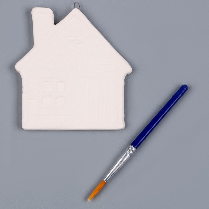 Ёлочная игрушка под роспись «Избушка», с подвесом, кисть