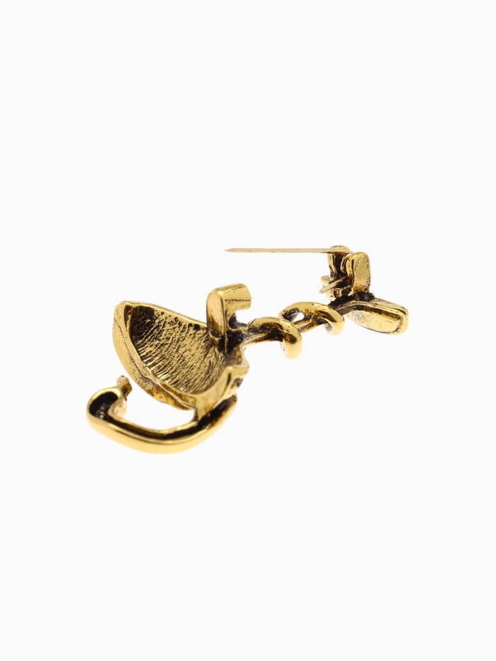 Брошь «Змея в геральдике» знак, 4.4 см, цвет чернёное золото