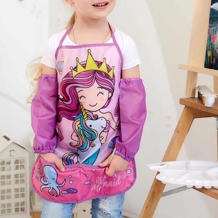 Набор детский для творчества Этель «Mermaid» фартук 49×39 см и нарукавники
