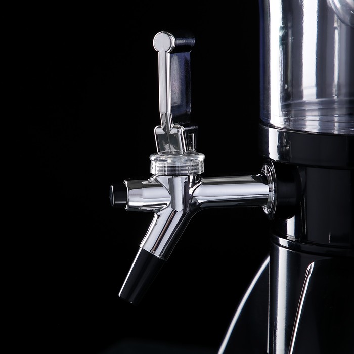 Башня пивная «Ракета», 3 л, колба для льда, 3 крана, пластик, чёрная