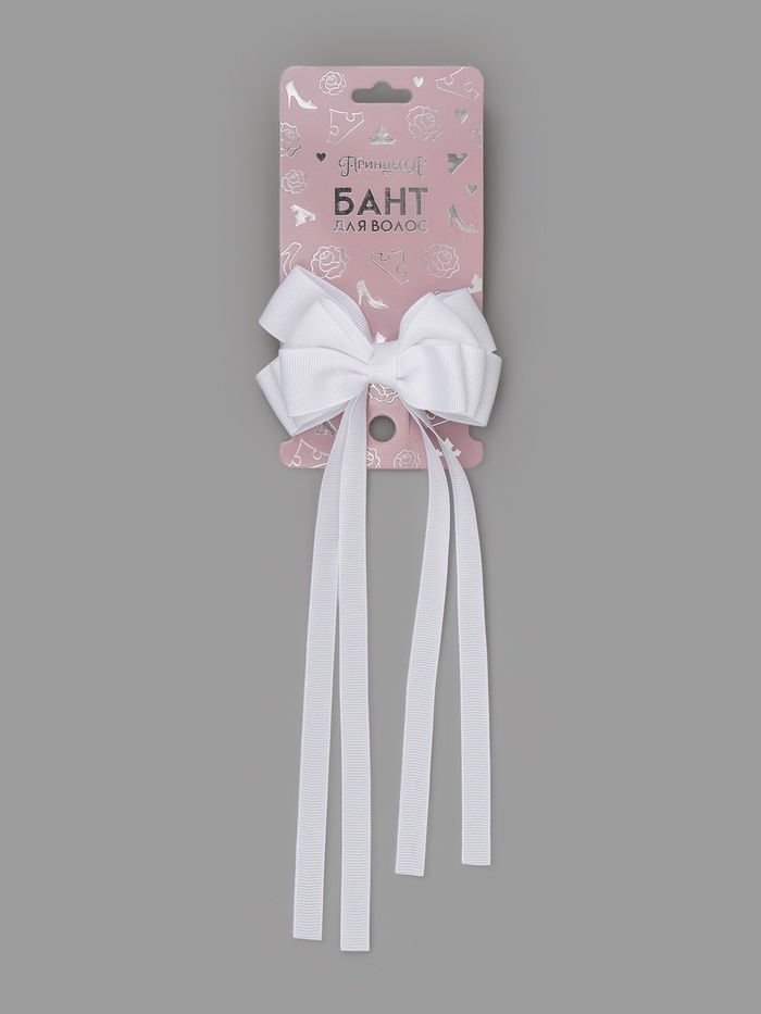 Бант для волос на заколке с лентами, белый, Принцессы Дисней