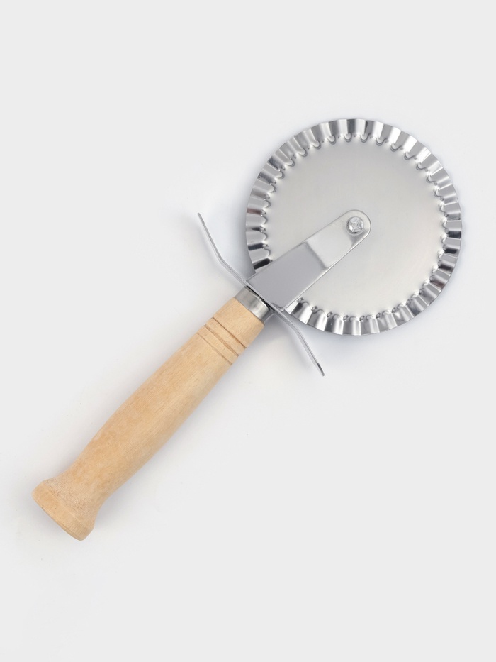 Нож для пиццы и теста Доляна «Классик», 18.5 см, коррозионностойкая сталь, ребристый, бежевый