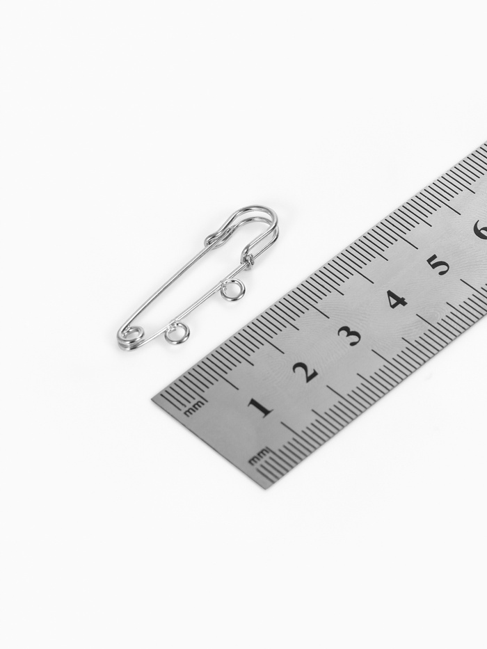 Булавка для подвесок PO-035 №01, 2 шт. 3.5×0.5 см, цвет серебро