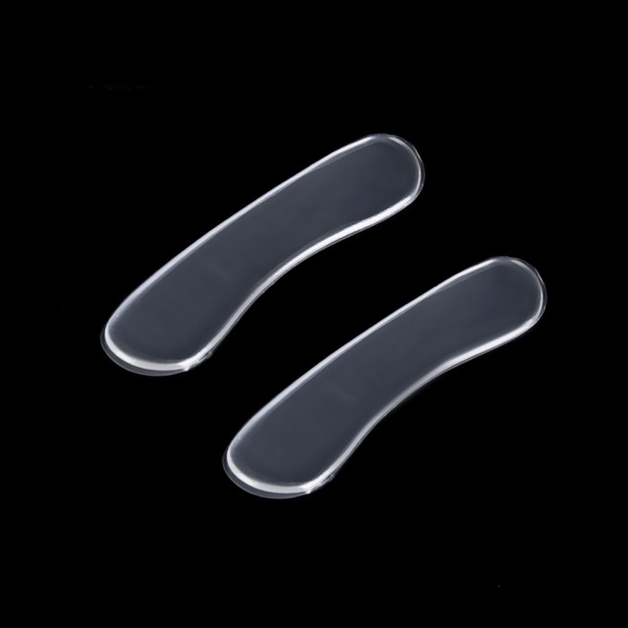 Пяткоудерживатели для обуви, на клеевой основе, силиконовые, 9.8×2.5 см, пара, прозрачные