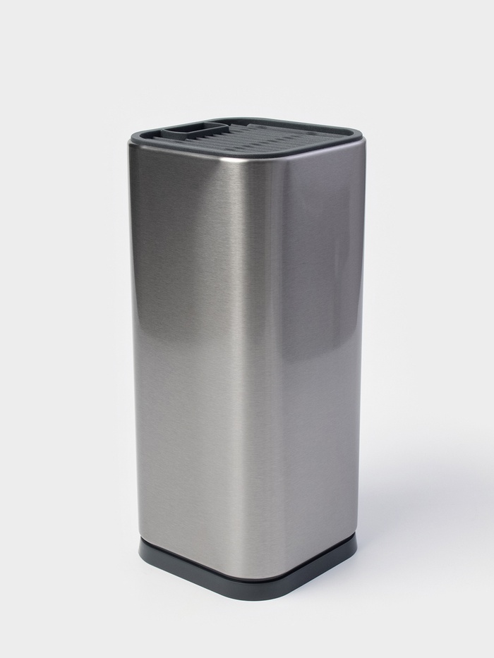 Подставка для ножей и ножниц Magistro «Металлик», 10×10×23 см, серебристая