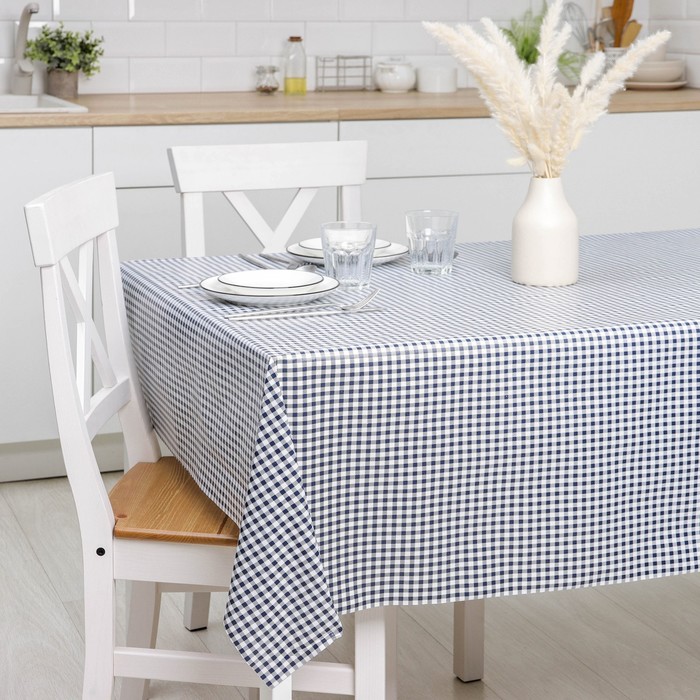 Клеёнка на стол Доляна «Клетка», на нетканой основе, ширина 137 см, рулон 20 м, МИКС