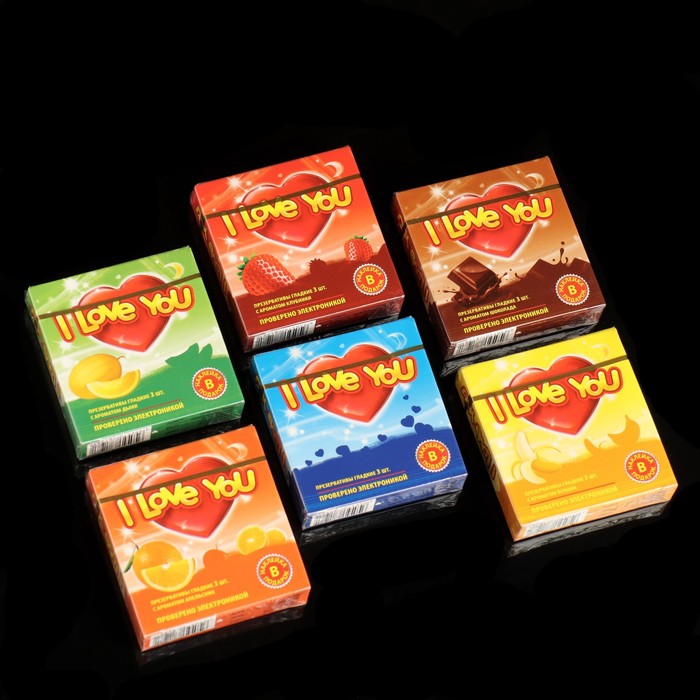 Презервативы I Love You, с ароматом фруктов, 3 шт.