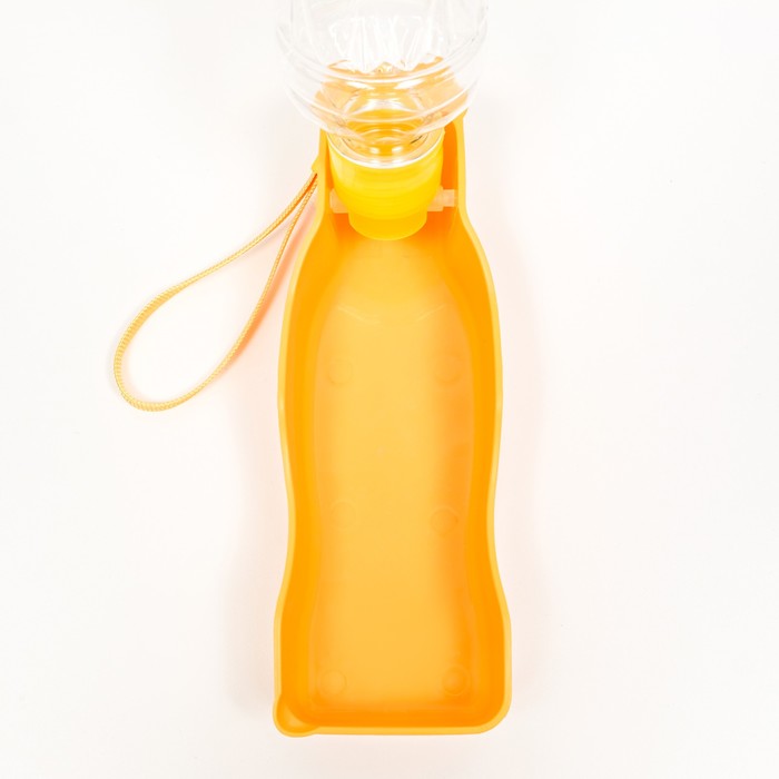 Автопоилка прогулочная с фигурной бутылочкой, 250 мл, пластик, жёлтая