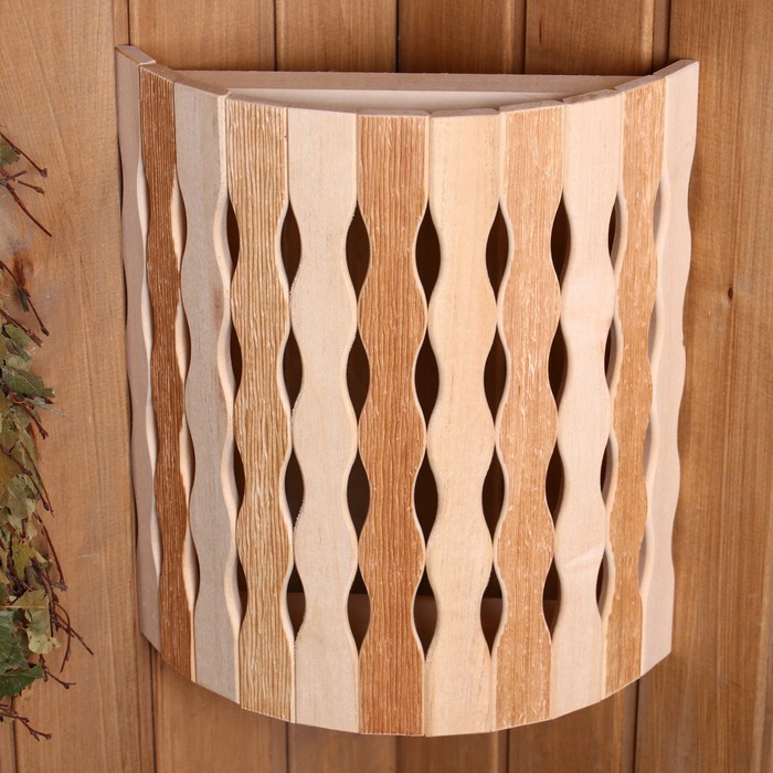 Абажур для бани и сауны «Косичка», настенный, деревянный, «Добропаровъ»