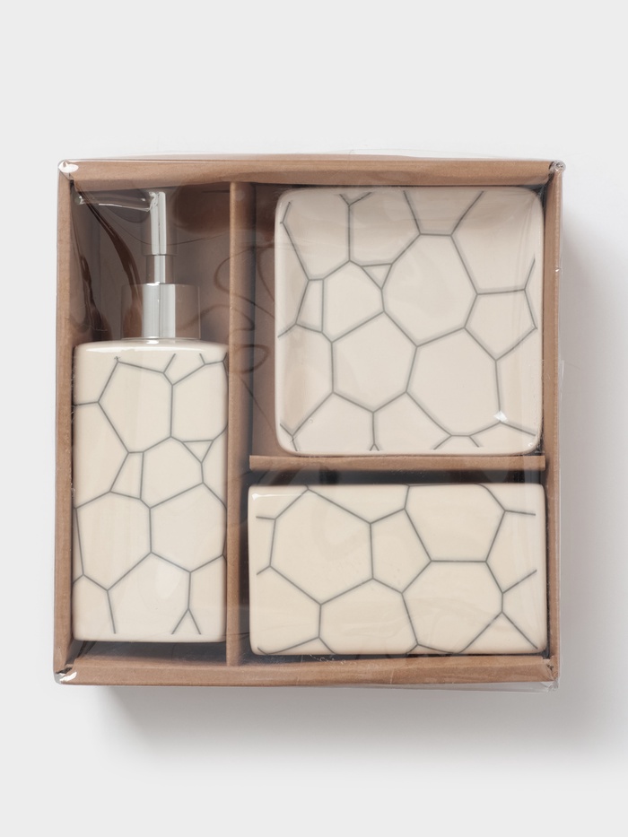 Аксессуары для ванной «Жираф», 3 предмета: мыльница, дозатор для мыла 360 мл, стакан 360 мл