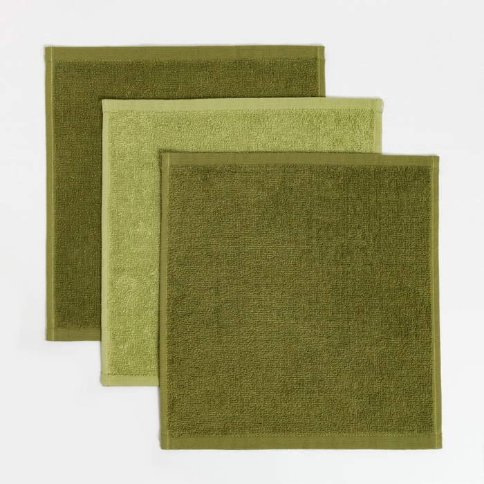 Набор махровых полотенец All you need is relax, 30×30 см - 3 шт., 340 г/м², 100% хлопок