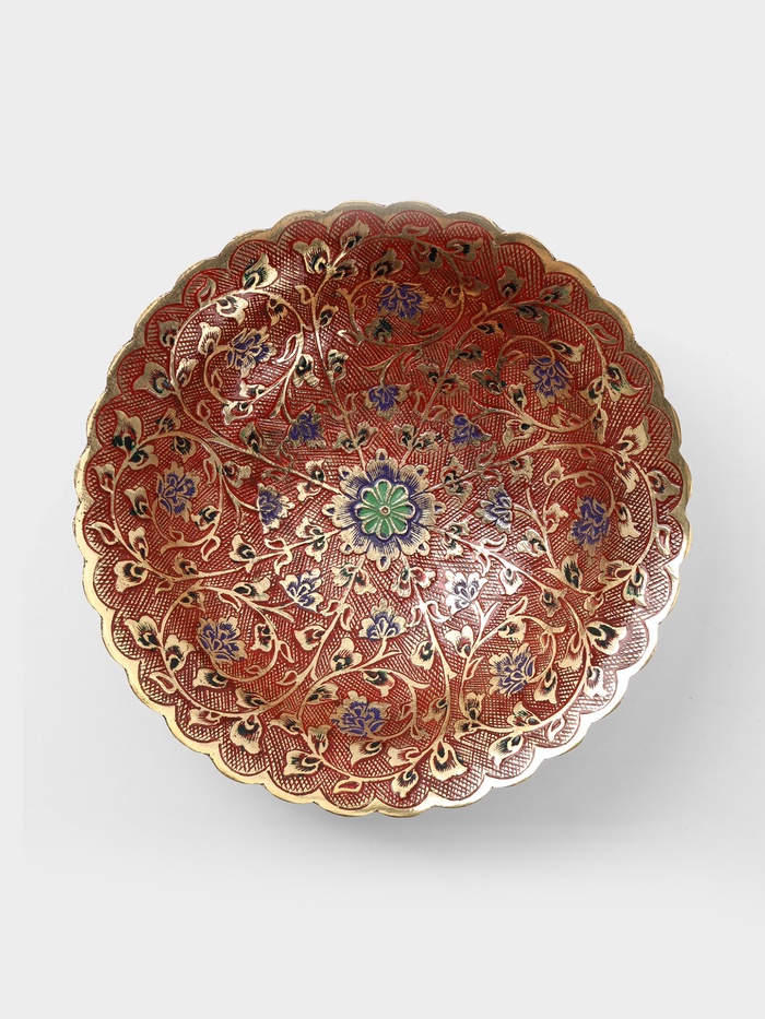 Блюдо «Живая изгородь», 6.5×20×20 см, латунь, цветная эмаль, МИКС