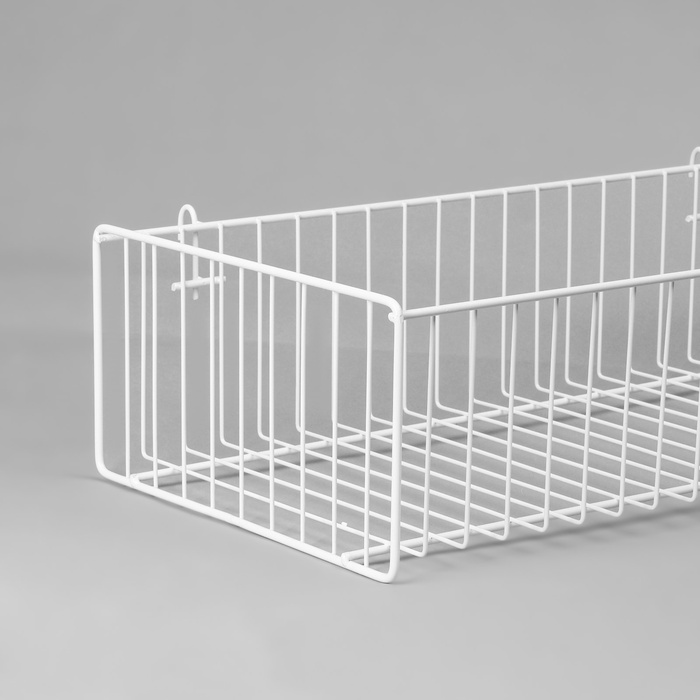 Корзина на сетку, большая, 61×30.5×16 см, цвет белый