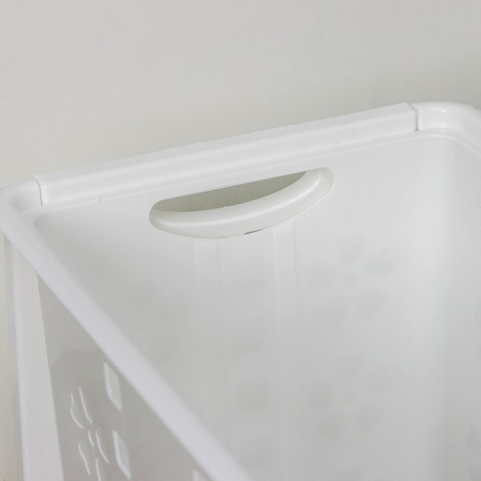 Корзина бельевая «Виолетта», 30 л, 36×26.5×47.5 см, с крышкой, белая