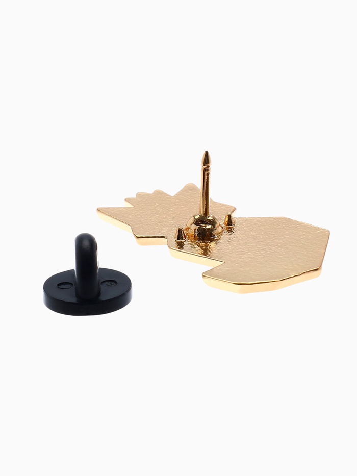 Значок «Графичные животные» лиса, оранжево-белый в золоте