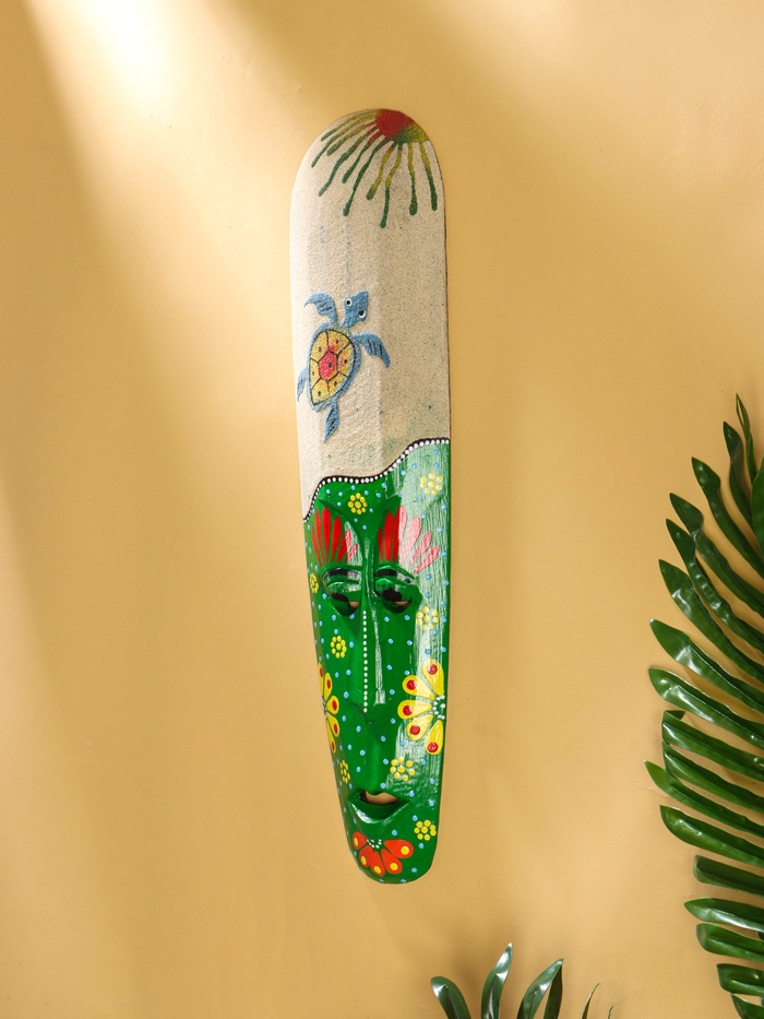 Настенная маска «Черепаха», 2.5×11×50 см, дерево, песок