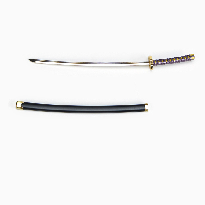 Макет оружия «Сувенирная катана Зеницу», 24 см, чёрная с сиреневым