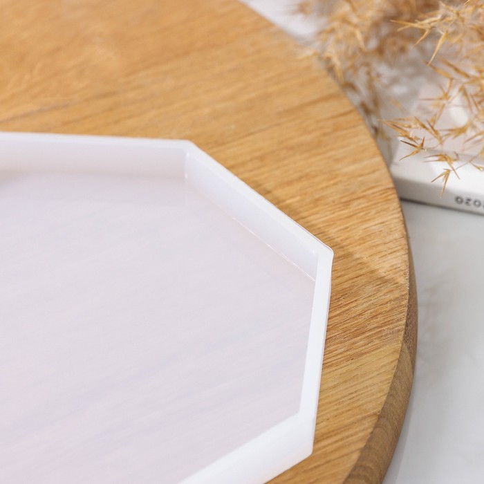 Молд для эпоксидной смолы Доляна «Восьмиугольник», силикон, 14×14×1.2 см, прозрачный