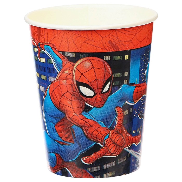 Стакан бумажный одноразовый «С Днем Рождения!», 250 мл, Человек-паук