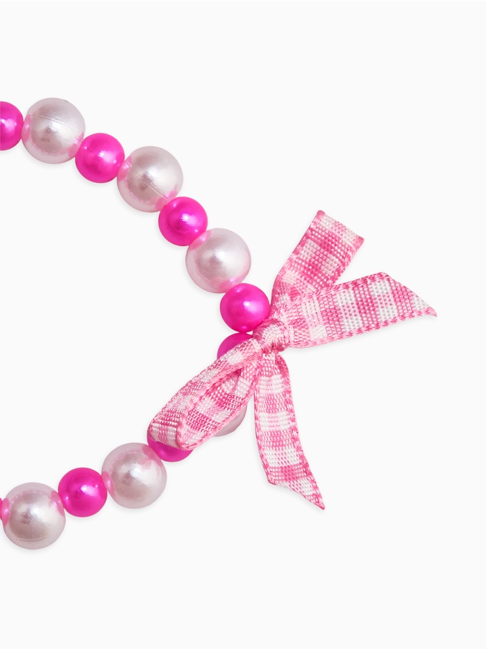 Браслет детский «Выбражулька. Котик, бант», бело-розовый