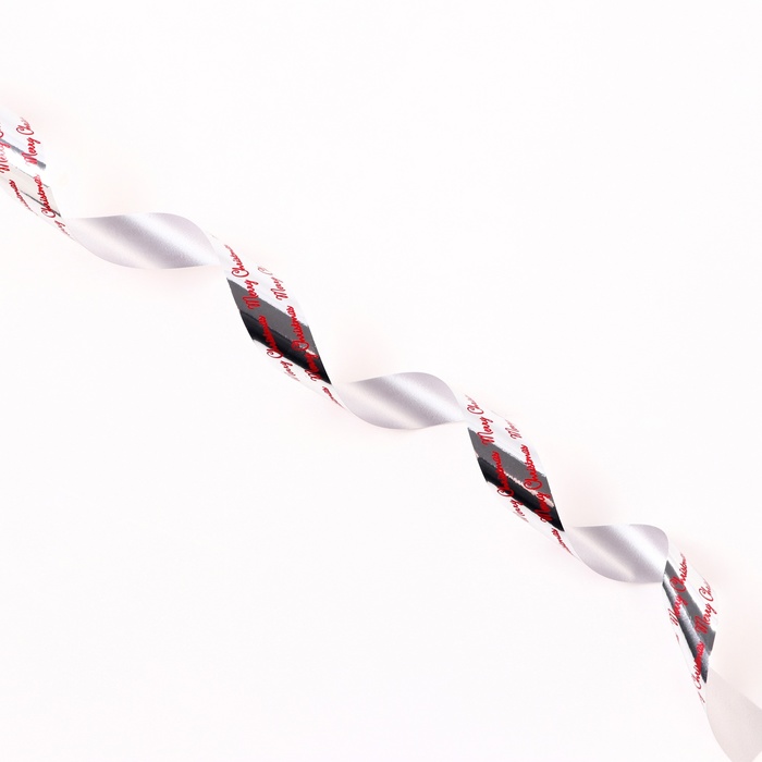 Лента для декора и подарков новогодняя, «С рождеством», красная, 2 см × 50 м