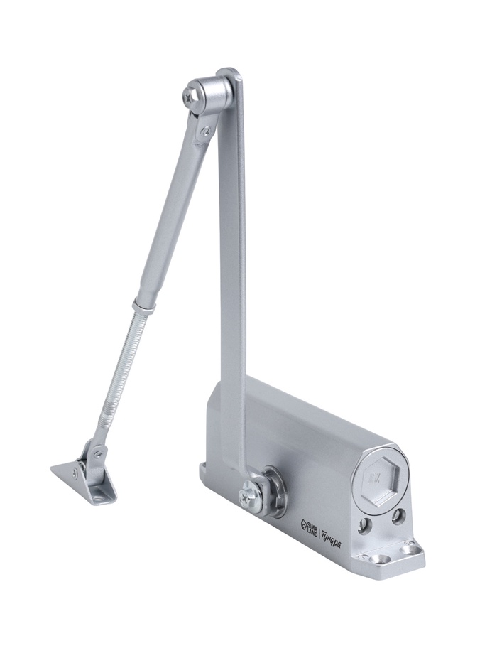 Доводчик дверей ТУНДРА G062 морозостойкий, до -50, до 65, цвет серебро