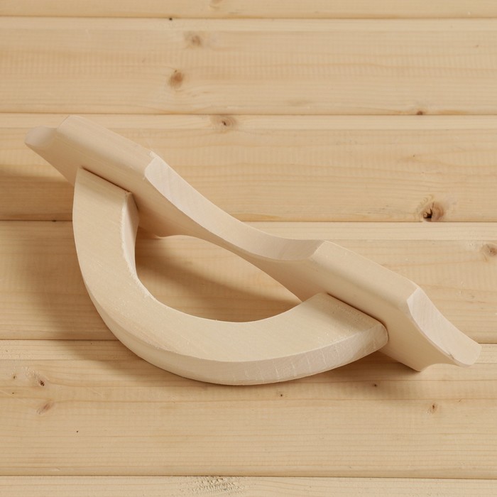 Дверная ручка для бани и сауны, 32×9×2.6, липа, «Добропаровъ»