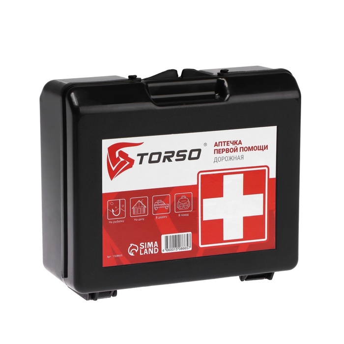 Автомобильная аптечка первой помощи TORSO дорожная, состав РФ 2024