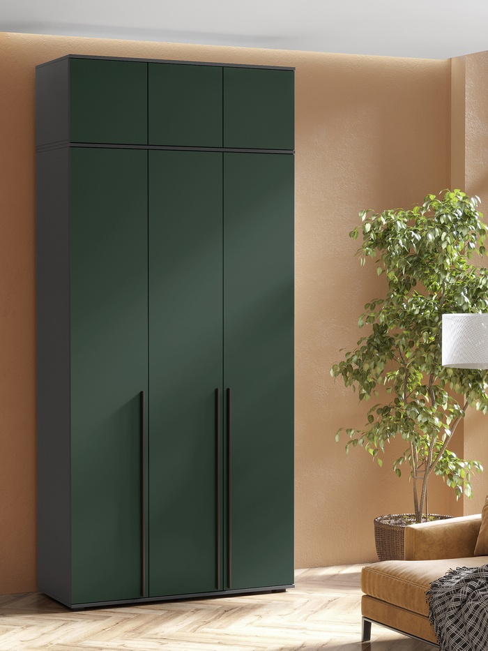 Шкаф – антресоль для трёхстворчатого шкафа «Норд», 1200×510×418 мм, цвет изумруд/графит