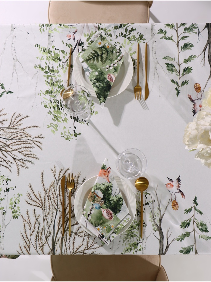 Кухонный набор «Этель. Пасха в лесу», скатерть 148×218±2 см с ГМВО, салфетки 40×40 см - 12 шт.