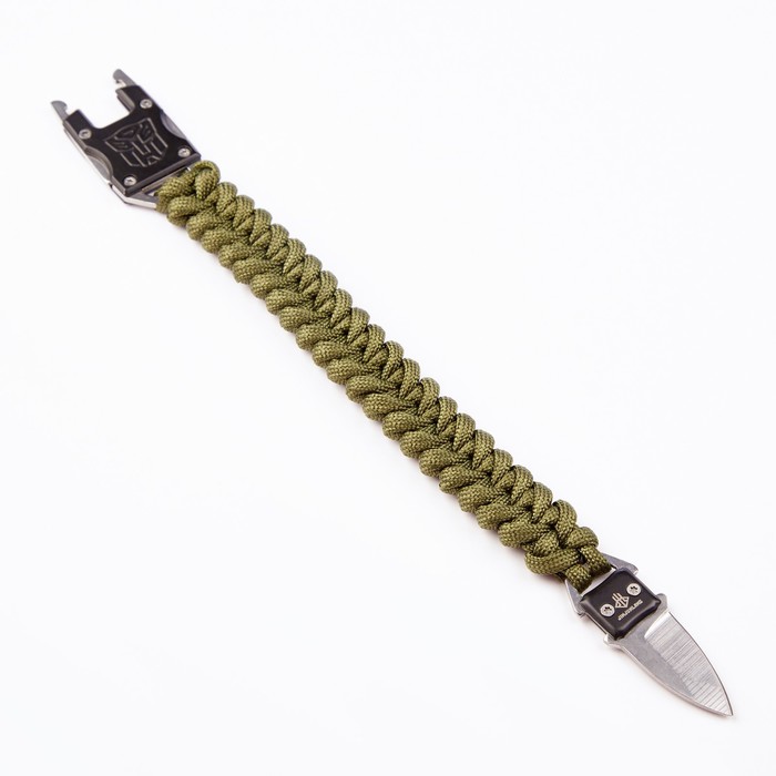 Браслет паракорд с ножом, хаки, 25 см