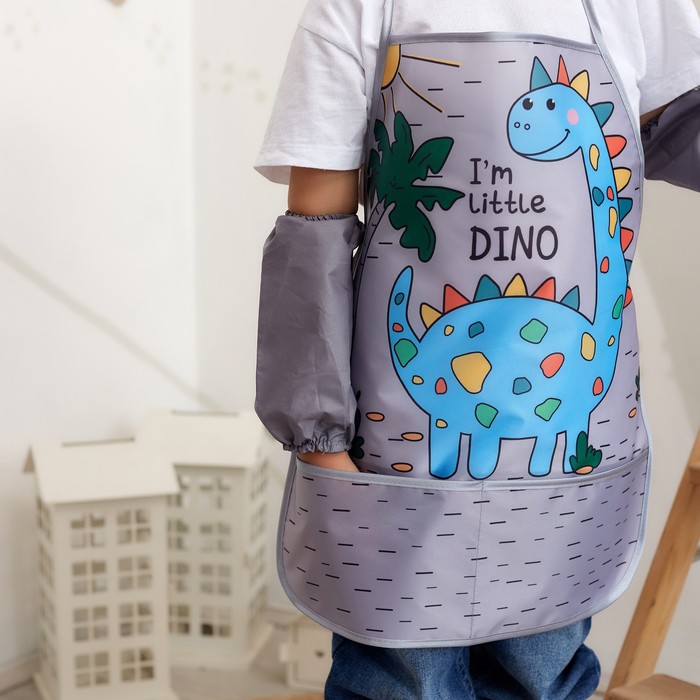Набор детский для творчества «Этель» Little dino: фартук 49×39 см и нарукавники